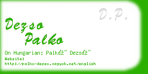 dezso palko business card